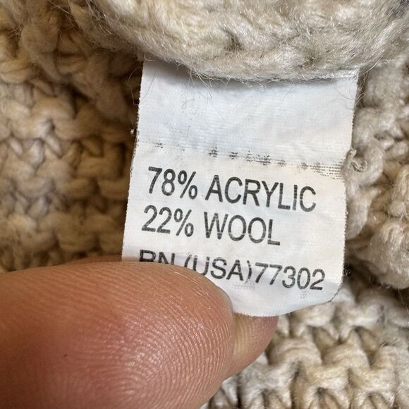 Zara Cable Knit Chunky Sweater Size M Fisherman Preppy Y2K Mock Neck Wool Blend - Picture 5 of 6